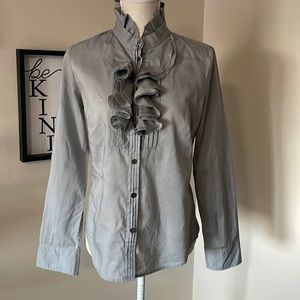 J. Crew Long sleeve ruffled button up